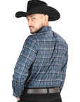 El General Casual Long Sleeve Shirt in Gray/Blue