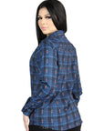 El General Casual Long-Sleeve Shirt in Black/Blue
