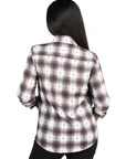 El General Casual Long-Sleeve Shirt in Beige/Burgundy
