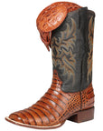 El General Rodeo - Printed Alligator Leather Boots in Cognac