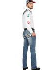Centenario Bootcut Denim Jeans in Medium Blue