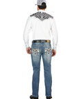 Centenario Bootcut Denim Jeans in Medium Blue