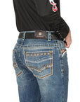 Centenario Bootcut Denim Jeans in Dark Blue
