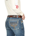 Centenario Bootcut Denim Jeans in Dark Blue