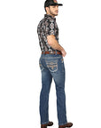 Centenario Bootcut Denim Jeans in Dark Blue
