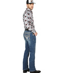 Centenario Bootcut Denim Jeans in Dark Blue