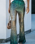 Sequin Gradient High Waist Flared Pants