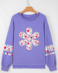 Floral Patchwork Long Sleeve Sweatshirt