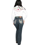 Centenario Bootcut Denim Jeans in Dark Blue