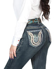 Centenario Bootcut Denim Jeans in Dark Blue