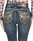 Centenario Bootcut Denim Jeans in Dark Blue