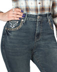 Centenario Bootcut Denim Jeans in Dark Blue