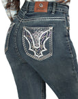 Centenario Bootcut Denim Jeans in Dark Blue