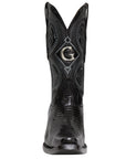El General Men's Exotic Lizard Cowboy Boots in Black