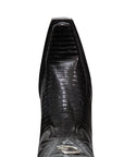 El General Men's Exotic Lizard Cowboy Boots in Black