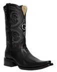 El General Men's Exotic Lizard Cowboy Boots in Black