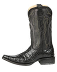 El General Men's Exotic Caiman Belly Cowboy Boots in Black