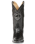 El General Men's Exotic Caiman Belly Cowboy Boots in Black