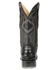 El General Men's Exotic Caiman Belly Cowboy Boots in Black