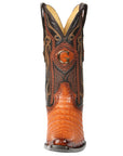 El General Men's Exotic Caiman Belly Cowboy Boots in Cognac