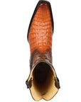 El General Men's Exotic Caiman Belly Cowboy Boots in Cognac
