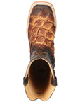 El General Men's Exotic Monster Fish Rodeo Boots in Cognac