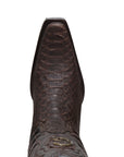 El General Men's Exotic Python Leather Cowboy Boots in Brown