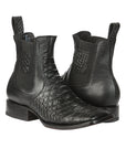 El General Men's Python Imitation Ankle Boots in Black