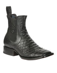 El General Men's Python Imitation Ankle Boots in Black