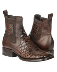 El General Men's Python Imitation Ankle Boots in Brown