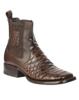 El General Men's Python Imitation Ankle Boots in Brown