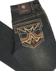 Centenario Men's Tinted Brown Denim with Embroidered Details