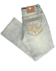 Centenario Men's Light Blue Denim with Embroidered Details