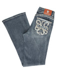 Centenario Hip-Up Bootcut Denim Jeans in Dark Blue