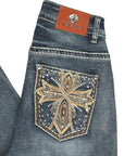 Centenario Bootcut Denim Jeans in Dark Blue