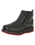 Sefeni Men's Double Zipper Shoe — Crazy Leather in Black