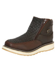 Sefeni Men's Double Zipper Shoe — Crazy Leather in Choco