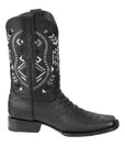 El General Men's Python Imitation Rodeo Boots in Black