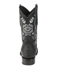 El General Men's Python Imitation Rodeo Boots in Black