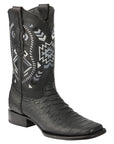 El General Men's Python Imitation Rodeo Boots in Black