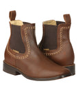 El General Men's Leather Ankle Boots in Brown