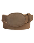 El General Kids Western Belt — Nubuck in Topo