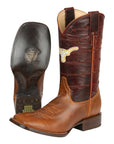 Jar Boots Men's Leather Cowboy Boots - Made in Mexico - Cognac Brown 45476
