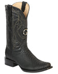 El General Men's Exotic Python Leather Cowboy Boots in Black