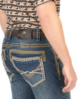 Centenario Men's Bootcut Jeans in Dark Blue