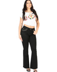 Centenario Women's Bootcut Denim Jeans in Black