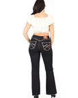 Centenario Women's Bootcut Denim Jeans in Medium Blue