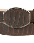 El General Men's Western Belt — Imitation Python in Brown