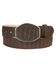 El General Men's Western Belt — Imitation Python in Brown
