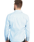 Breathable Slim Fit Long Sleeve Western Shirt For Men In Navy Blue